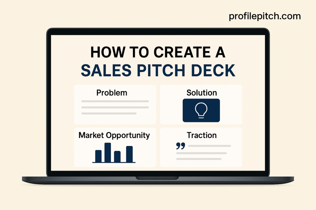 Sales Pitch Deck: Problem, Solution, Market Opportunity, and Traction - profilepitch.com